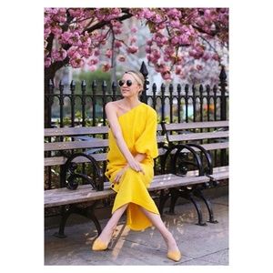 Mara Hoffman Yellow One-Shoulder Maxi Dress
